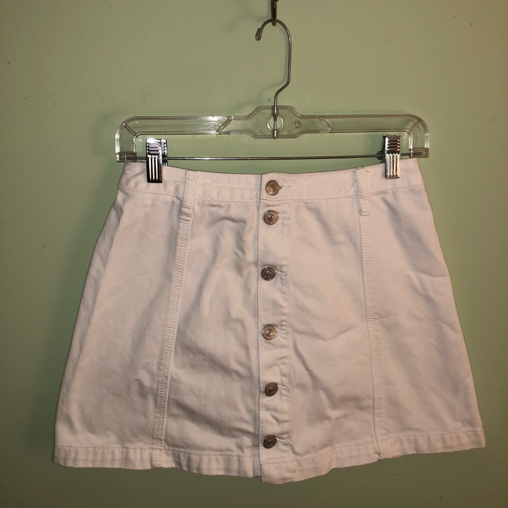 Abercrombie & Fitch White Denim Skirt